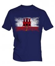 Gibraltar Distressed Flag Mens T-Shirt