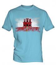 Gibraltar Distressed Flag Mens T-Shirt