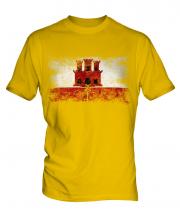 Gibraltar Distressed Flag Mens T-Shirt