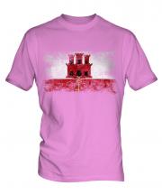 Gibraltar Distressed Flag Mens T-Shirt