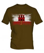 Gibraltar Distressed Flag Mens T-Shirt