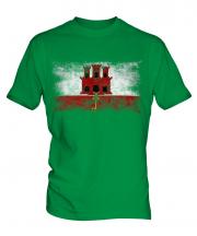 Gibraltar Distressed Flag Mens T-Shirt