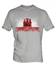 Gibraltar Distressed Flag Mens T-Shirt