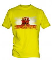 Gibraltar Distressed Flag Mens T-Shirt