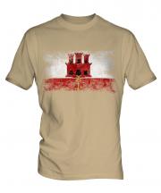 Gibraltar Distressed Flag Mens T-Shirt