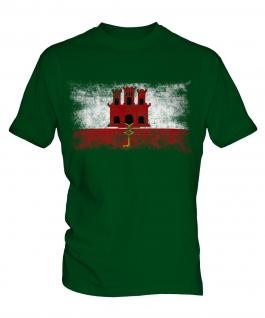 Gibraltar Distressed Flag Mens T-Shirt
