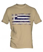 Greece Distressed Flag Mens T-Shirt
