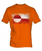 Greenland Distressed Flag Mens T-Shirt