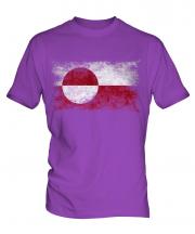 Greenland Distressed Flag Mens T-Shirt