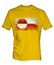 Greenland Distressed Flag Mens T-Shirt
