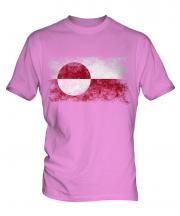 Greenland Distressed Flag Mens T-Shirt