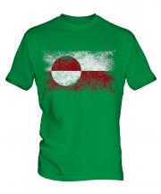 Greenland Distressed Flag Mens T-Shirt