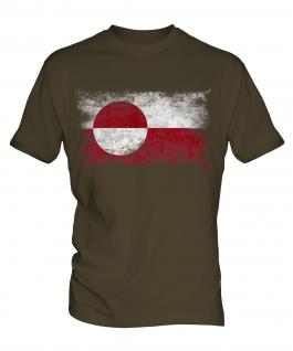 Greenland Distressed Flag Mens T-Shirt