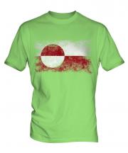 Greenland Distressed Flag Mens T-Shirt