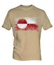 Greenland Distressed Flag Mens T-Shirt