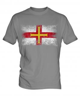Guernsey Distressed Flag Mens T-Shirt