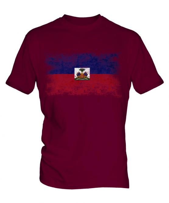 Haiti Distressed Flag Mens T-Shirt