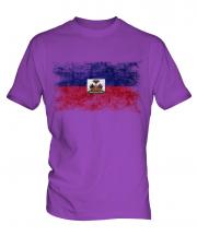 Haiti Distressed Flag Mens T-Shirt