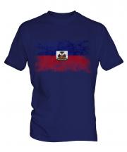 Haiti Distressed Flag Mens T-Shirt