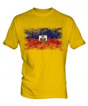 Haiti Distressed Flag Mens T-Shirt