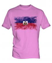 Haiti Distressed Flag Mens T-Shirt