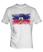 Haiti Distressed Flag Mens T-Shirt