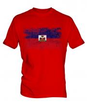 Haiti Distressed Flag Mens T-Shirt