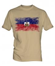 Haiti Distressed Flag Mens T-Shirt