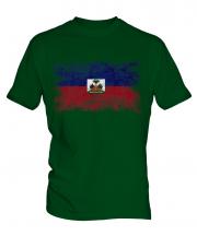 Haiti Distressed Flag Mens T-Shirt