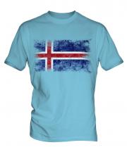 Iceland Distressed Flag Mens T-Shirt