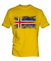 Iceland Distressed Flag Mens T-Shirt