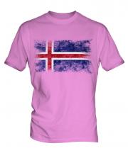 Iceland Distressed Flag Mens T-Shirt