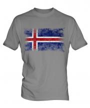 Iceland Distressed Flag Mens T-Shirt