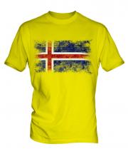 Iceland Distressed Flag Mens T-Shirt