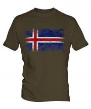 Iceland Distressed Flag Mens T-Shirt