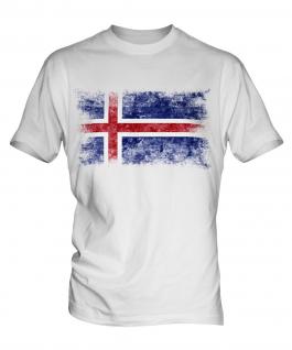 Iceland Distressed Flag Mens T-Shirt
