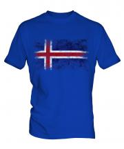 Iceland Distressed Flag Mens T-Shirt