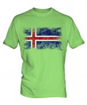 Iceland Distressed Flag Mens T-Shirt