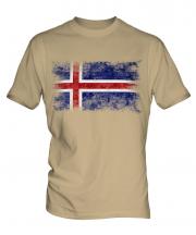 Iceland Distressed Flag Mens T-Shirt