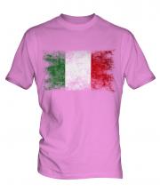 Italy Distressed Flag Mens T-Shirt