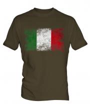Italy Distressed Flag Mens T-Shirt