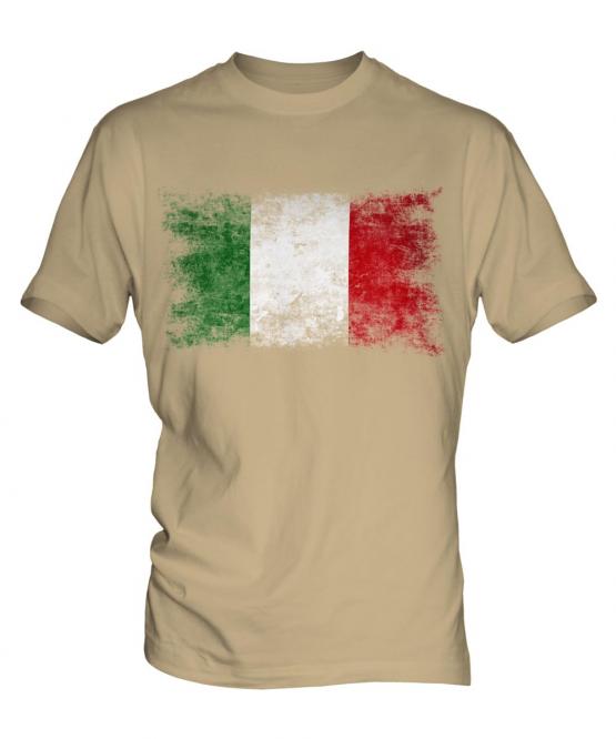 Italy Distressed Flag Mens T-Shirt
