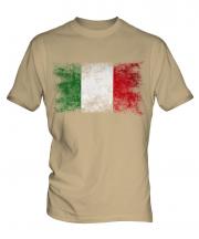Italy Distressed Flag Mens T-Shirt