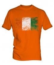 Ivory Coast Distressed Flag Mens T-Shirt