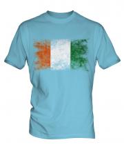 Ivory Coast Distressed Flag Mens T-Shirt