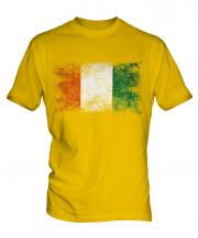 Ivory Coast Distressed Flag Mens T-Shirt