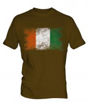 Ivory Coast Distressed Flag Mens T-Shirt