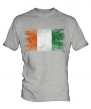 Ivory Coast Distressed Flag Mens T-Shirt