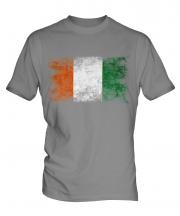 Ivory Coast Distressed Flag Mens T-Shirt