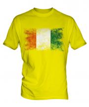 Ivory Coast Distressed Flag Mens T-Shirt